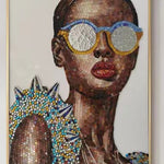 Modern Fashion Style Human Figure Glass Mosaic Artwork for High-End Interior Decoration