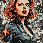Contemporary Strong Female Human Figure Glass Mosaic Artwork for Modern Interior Feature Walls
