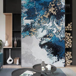 Landscape-Inspired Abstract Glass Mosaic Wall Art with Fluid Terrain and Dynamic Energy