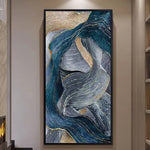 Modern Abstract Glass Mosaic Artwork Featuring Continuous Movement and Depth