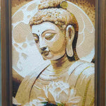 Spiritual Buddha Human Figure Glass Mosaic Decorative Wall Art for Tranquil Architectural Spaces