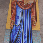 Full-Length Virgin Mary with Child Glass Mosaic – Byzantine Church Wall Art