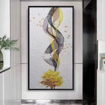 Vertical Flow Abstract Glass Mosaic Artwork with Elegant Floating Form Composition