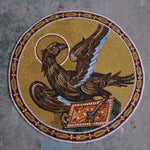 Byzantine Archangel Glass Mosaic Medallion – Orthodox Church Wall Art