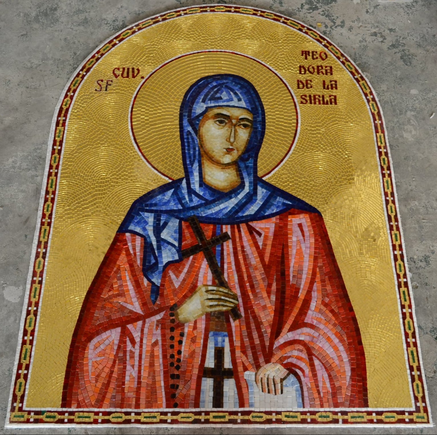 Byzantine Orthodox Saint Glass Mosaic Artwork for Religious Spaces