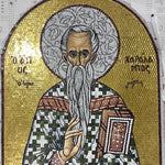Byzantine Orthodox Monk Saint Glass Mosaic – Christian Church Wall Art