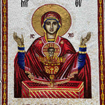 Byzantine Orthodox Virgin Mary Icon Glass Mosaic Wall Mural