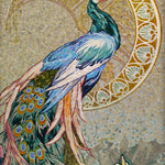 Luxury Moonlight Peacock Glass Mosaic Tile – Handmade Mosaic Art for Pool & Wall